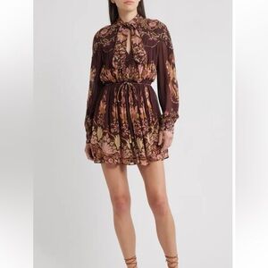 New Farm Rio Bella Floral Long Sleeve Mini Dress
